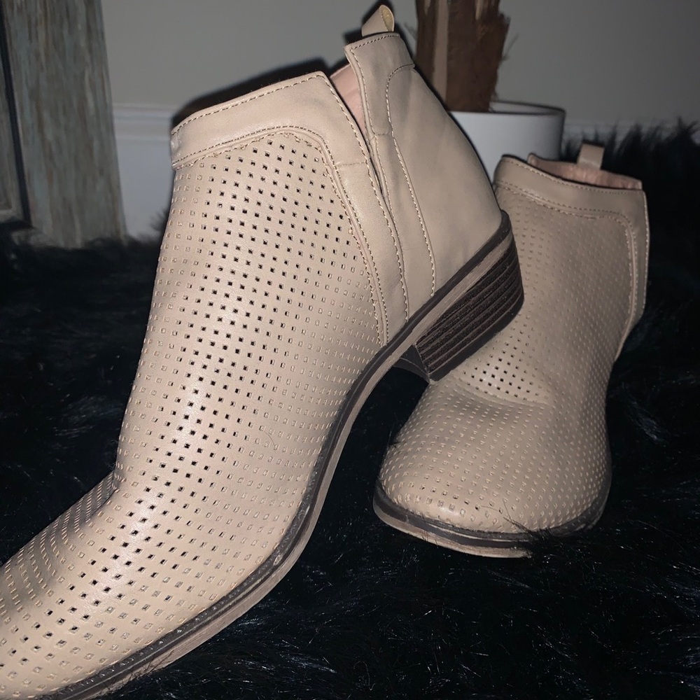 Restricted brand faux leather boots